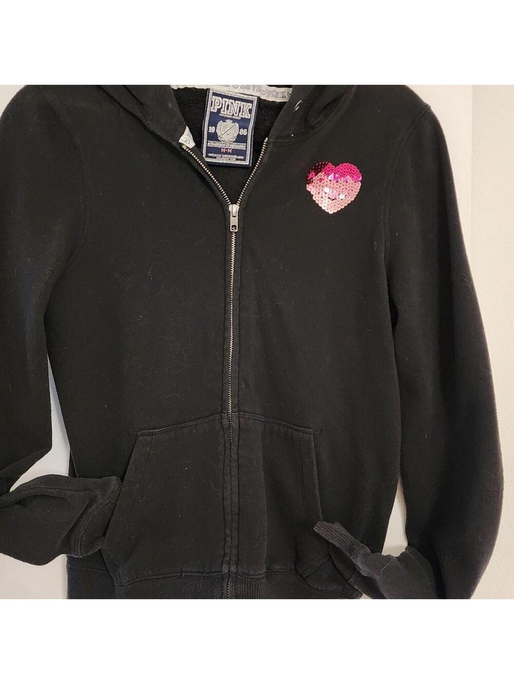 Y2K Gorgeous sweatshirt PINK with heart in sequins - Picture 6 of 7